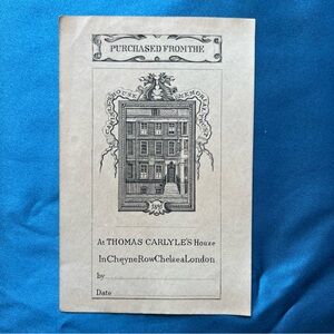 Thomas Carlyle House Vintage Bookplate Illustration - Cream & Black